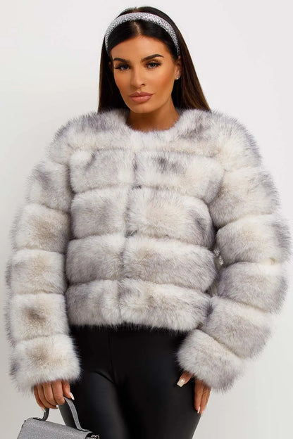 Faux Fur Bubble Coat Snow White