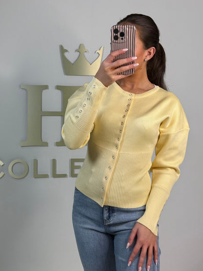 Soft Knit Button Up Ribbed Bottom Cardigan (5 Colours)