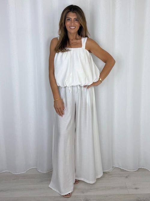 Balloon Style Thick Strap Top And Gathered Trouser Co-Ord (10 Colours)
