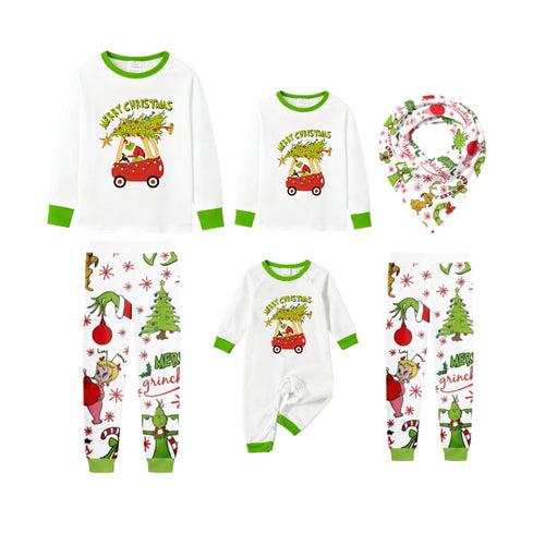 Holiday Family Christmas Pajamas Set With Playful Xmas Character Cartoon Design