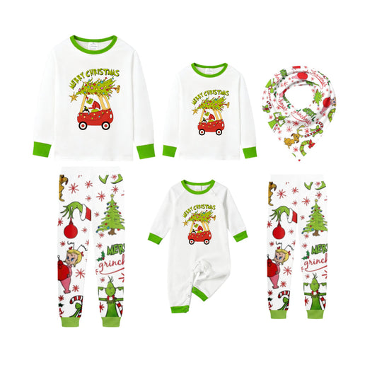 Holiday Family Christmas Pajamas Set With Playful Xmas Character Cartoon Design