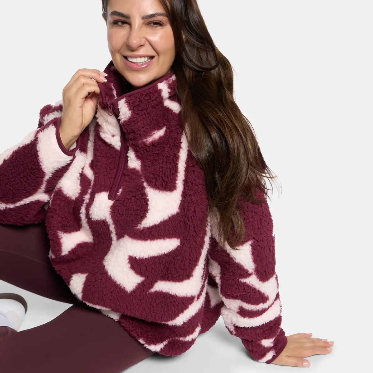 OHS Zip Fleece Soft Warm Cosy Outdoor Teddy Sherpa Long Cuff Sleeve Relaxed Fit Pull Over Hoodie Jacket Coat for Adults Kids