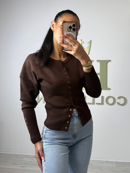 Soft Knit Button Up Ribbed Bottom Cardigan (5 Colours)