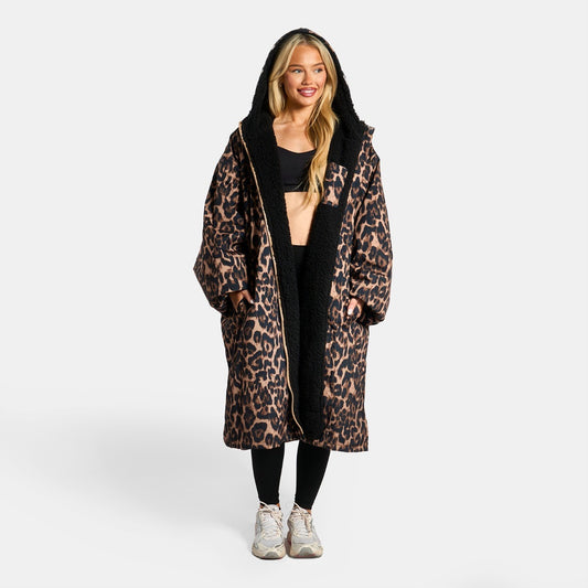 OHS Drying Robe Waterproof Wind Resistant Changing Robe Soft Sherpa Fleece Lined Oversized Hooded Long Sleeve Coat Jacket for Kids Adults Men Women Surfing Beach Swimming Keep Dry