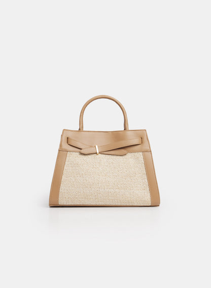 Straw Front Handbag