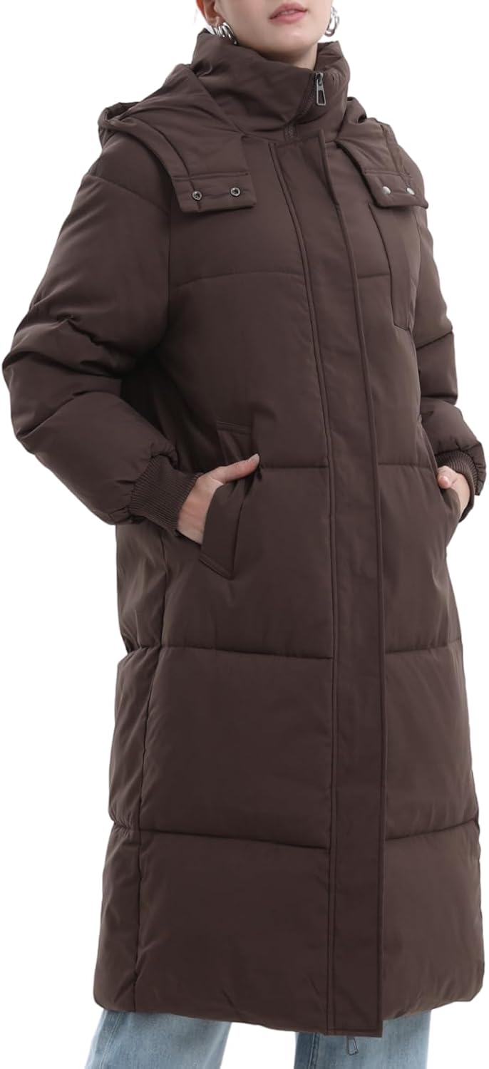 Long Puffer Jacket for Women,2024 Thickened Winter Coat Hooded with Deep Pockets, Ladies Warm Winter Jacket