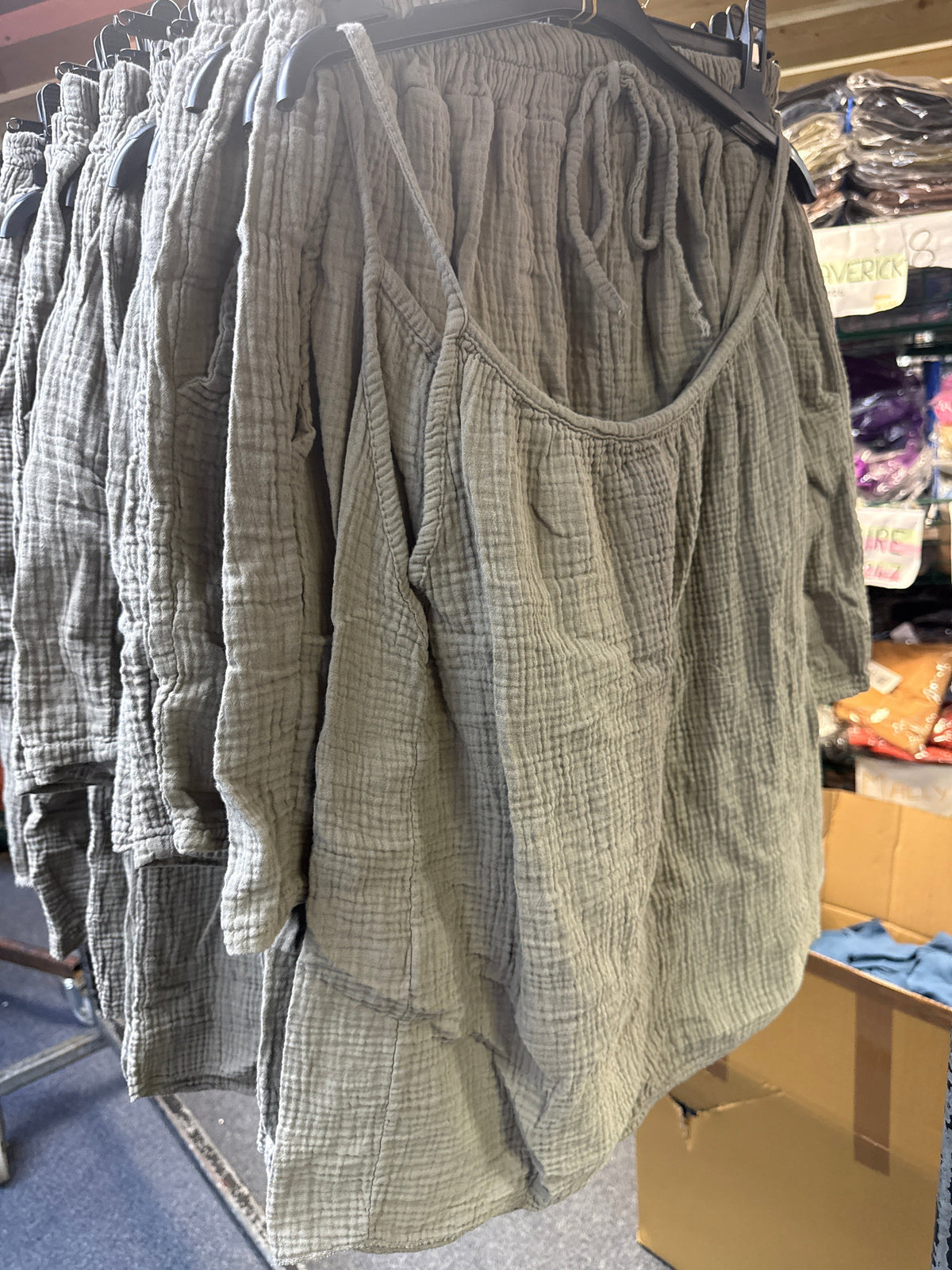 Quincy Plain Cheesecloth Shorts Co-Ord Set