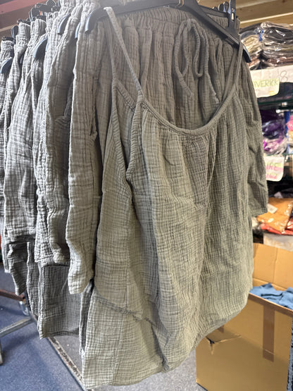 Quincy Plain Cheesecloth Shorts Co-Ord Set