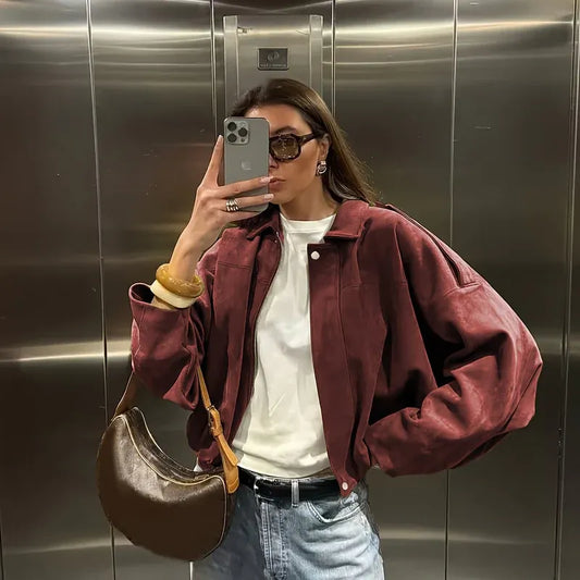New Spring Autumn Military Short Jacket, Casual Loose Fit Women's Coat, Trendy Army Color Outerwear for Daily Wear