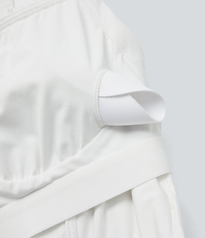 Square Neck Drawstring Jumpsuit with Pockets-Easy Peezy Edition