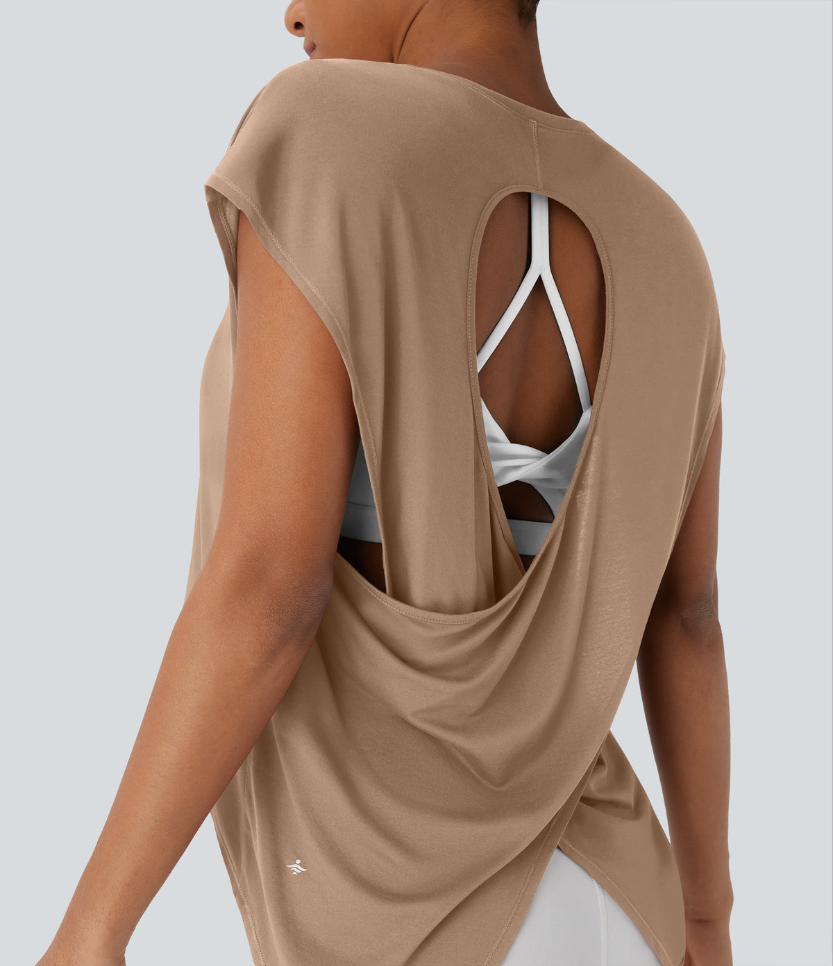 Crossover Asymmetric High-Low Hem Running Sports Top