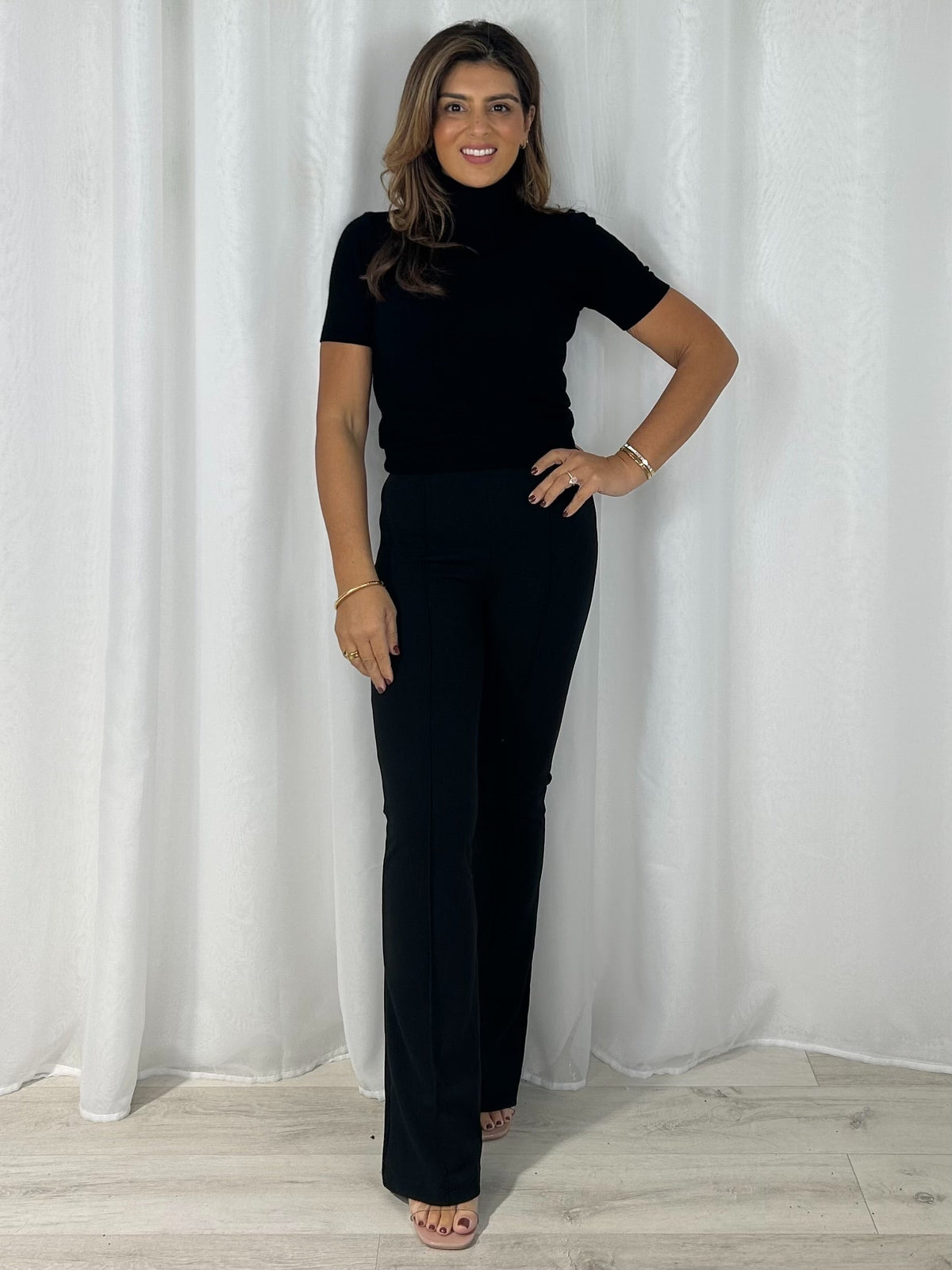 Tailored Zip Side Flared Trousers (3 Colours)