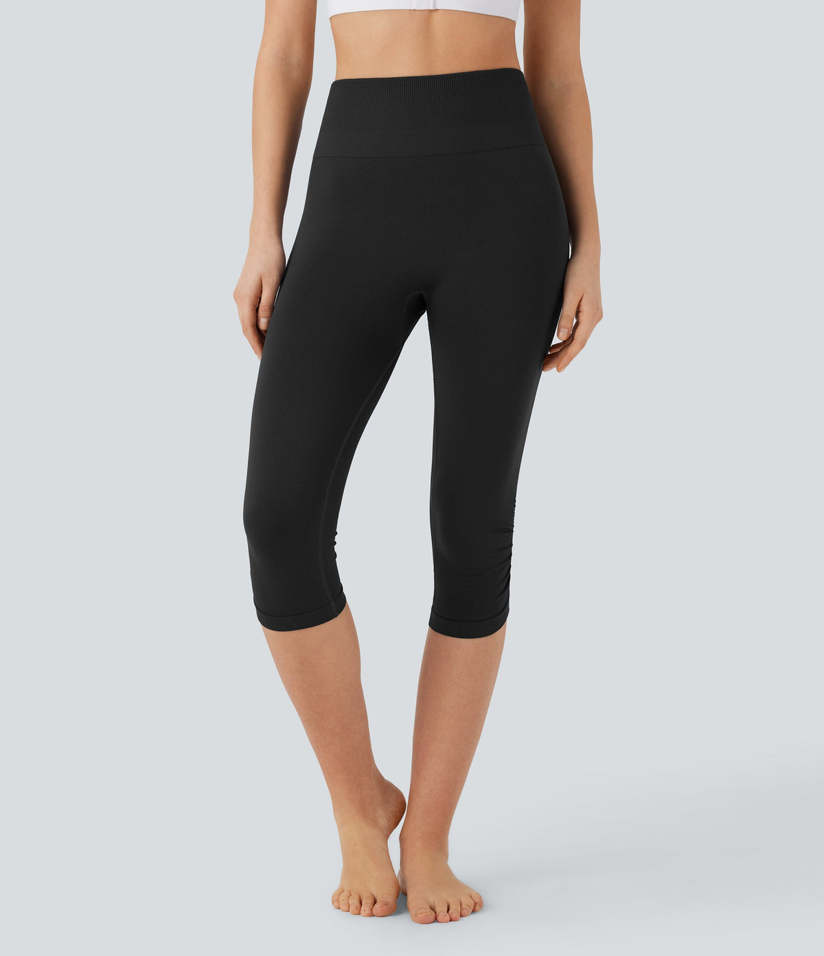 Seamless Flow High Waisted Scrunch Yoga Pedal Pusher Leggings