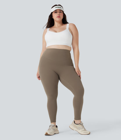 Plus Size UltraSculptTM SoCinched High Waisted Butt Lifting Tummy Control Shaping Training Leggings with Pockets