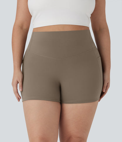 Plus Size UltraSculptTM SoCinched High Waisted Tummy Control Training Biker Shorts 3'' with Pockets