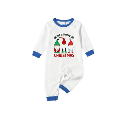 Christmas Holiday Family Blue PJ Set Complete with Gnome Pattern Print