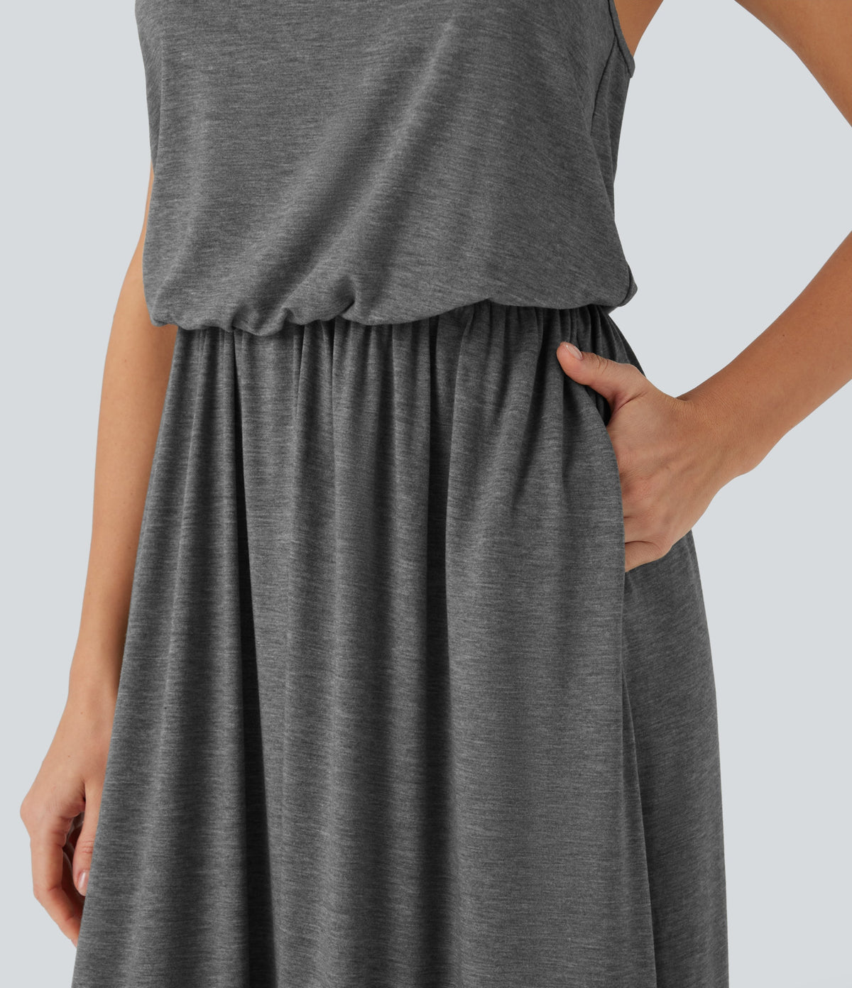 Maxi Flowy Slip Dress with Pockets