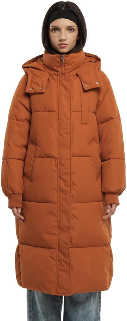 Long Puffer Jacket for Women,2024 Thickened Winter Coat Hooded with Deep Pockets, Ladies Warm Winter Jacket
