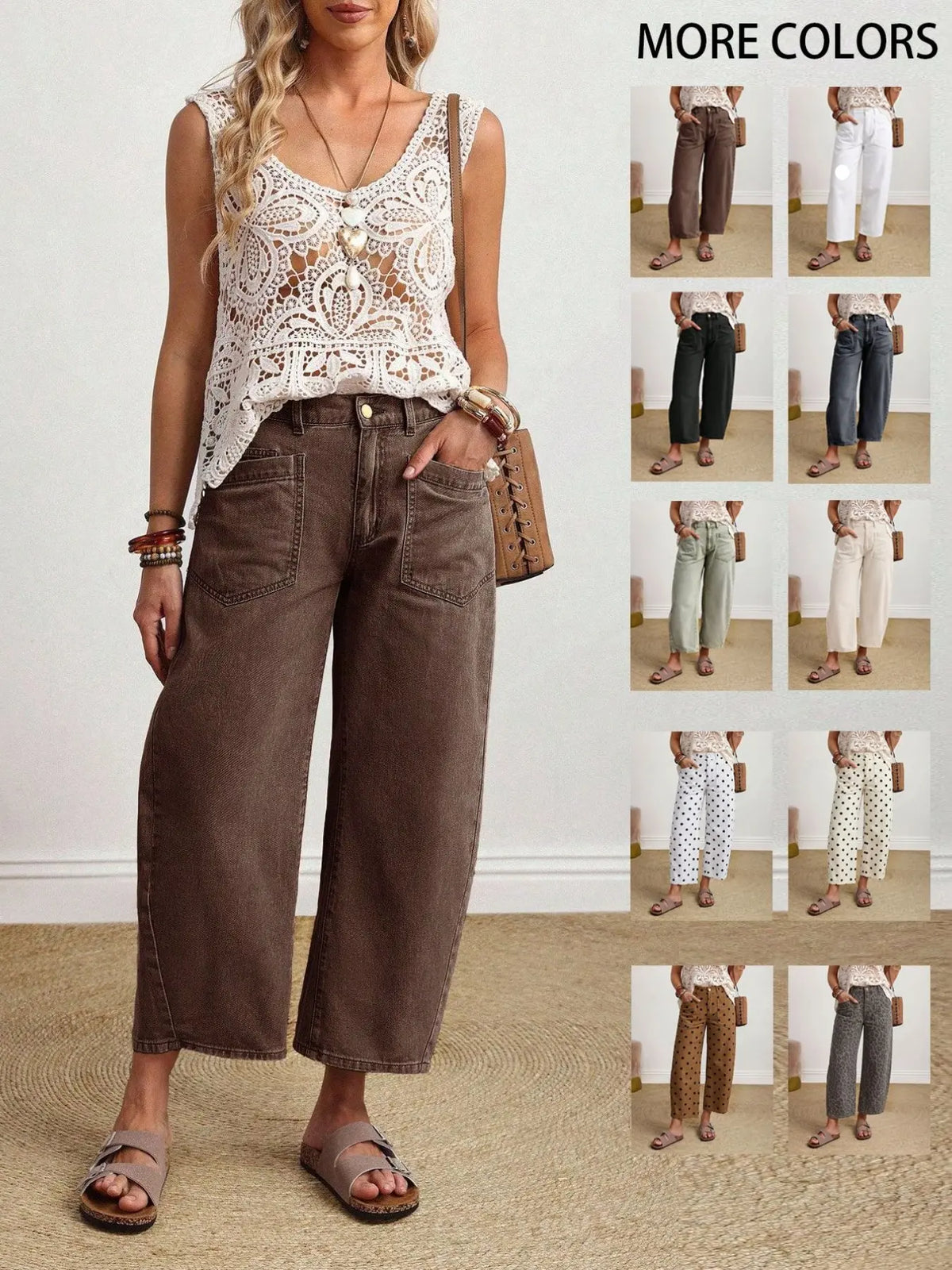 Women's Solid Color Casual Everyday Denim Jeans Wide Leg Jeans Women Baggy Jeans Loose Jeans Women Jeans Baggy Khaki Jeans,New Autumn Arrivals