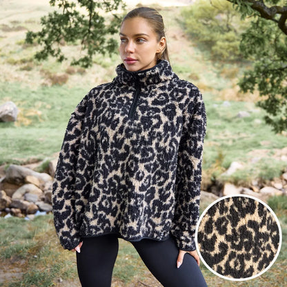 OHS Zip Fleece Soft Warm Cosy Outdoor Teddy Sherpa Long Cuff Sleeve Relaxed Fit Pull Over Hoodie Jacket Coat for Adults Kids