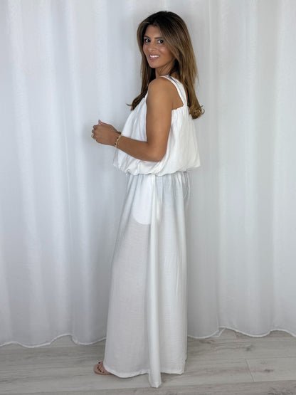 Balloon Style Thick Strap Top And Gathered Trouser Co-Ord (10 Colours)