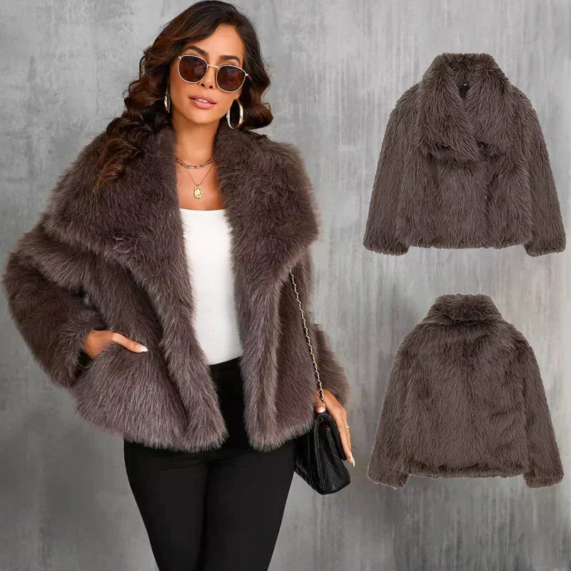 Winter pre-sale for women's fur coat, plush lining, soft collar