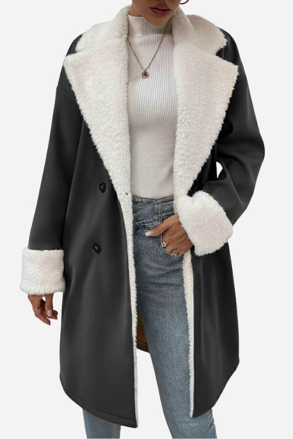 Nordic Warmth Shearling-Lined Coat