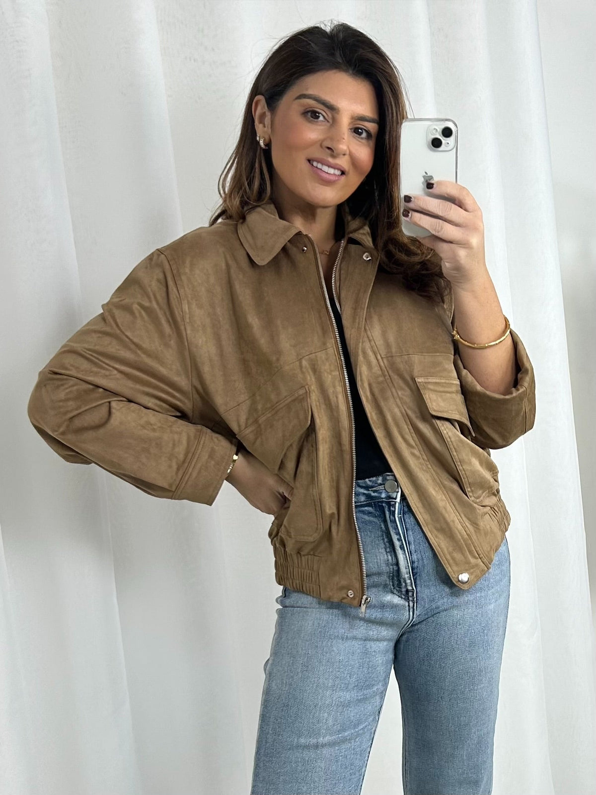 Camel Bomber Jacket