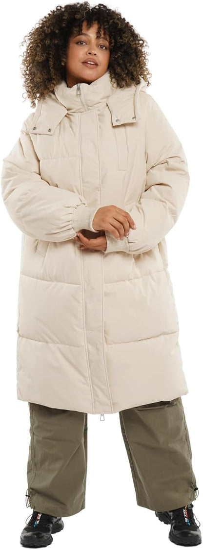 Long Puffer Jacket for Women,2024 Thickened Winter Coat Hooded with Deep Pockets, Ladies Warm Winter Jacket