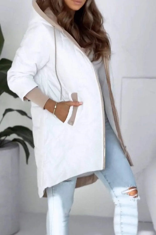 Women's Winter Solid Color Hooded Zipper Coat🧥