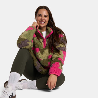 OHS Zip Fleece Soft Warm Cosy Outdoor Teddy Sherpa Long Cuff Sleeve Relaxed Fit Pull Over Hoodie Jacket Coat for Adults Kids