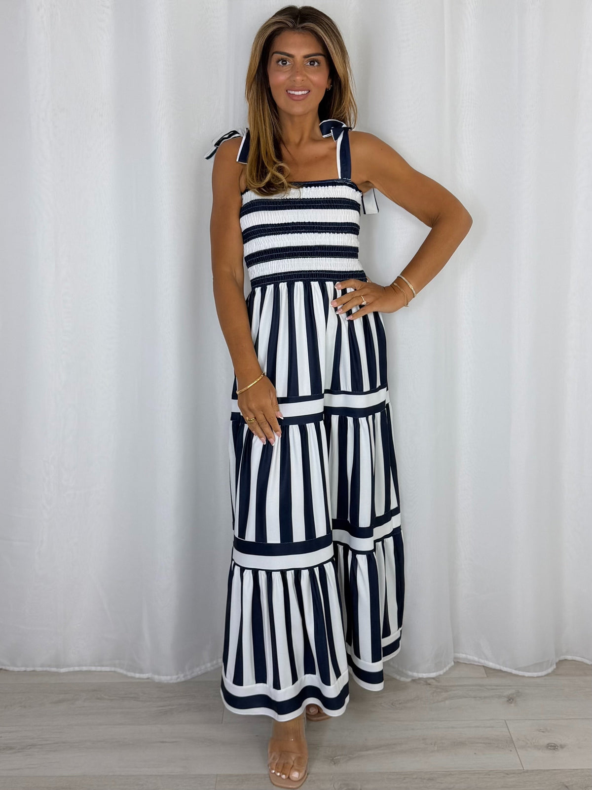 Striped Smocked Dress (5 Colours)