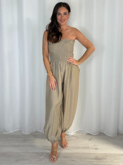 Smocked Bandeau Hareem Trouser Jumpsuit (4 Colours)