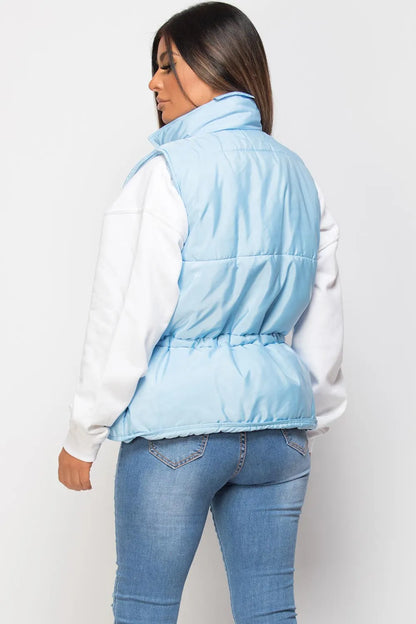 Gilet With Drawstring Waist Sky Blue
