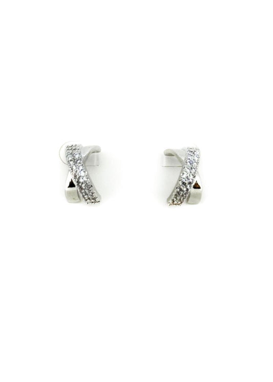 Diamante Cross Earrings