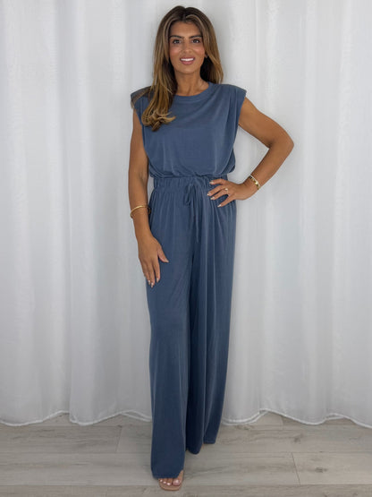 Shoulder Pad Sleeveless Trouser Co-Ord (7 Colours)
