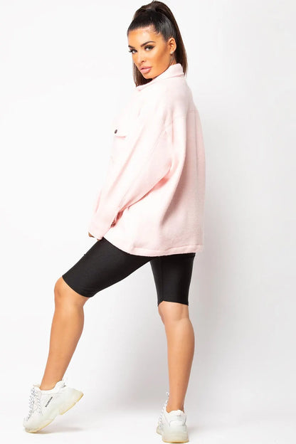 Pink Shacket Trucker Jacket