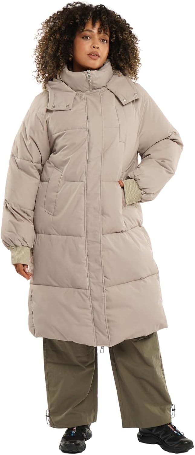 Long Puffer Jacket for Women,2024 Thickened Winter Coat Hooded with Deep Pockets, Ladies Warm Winter Jacket