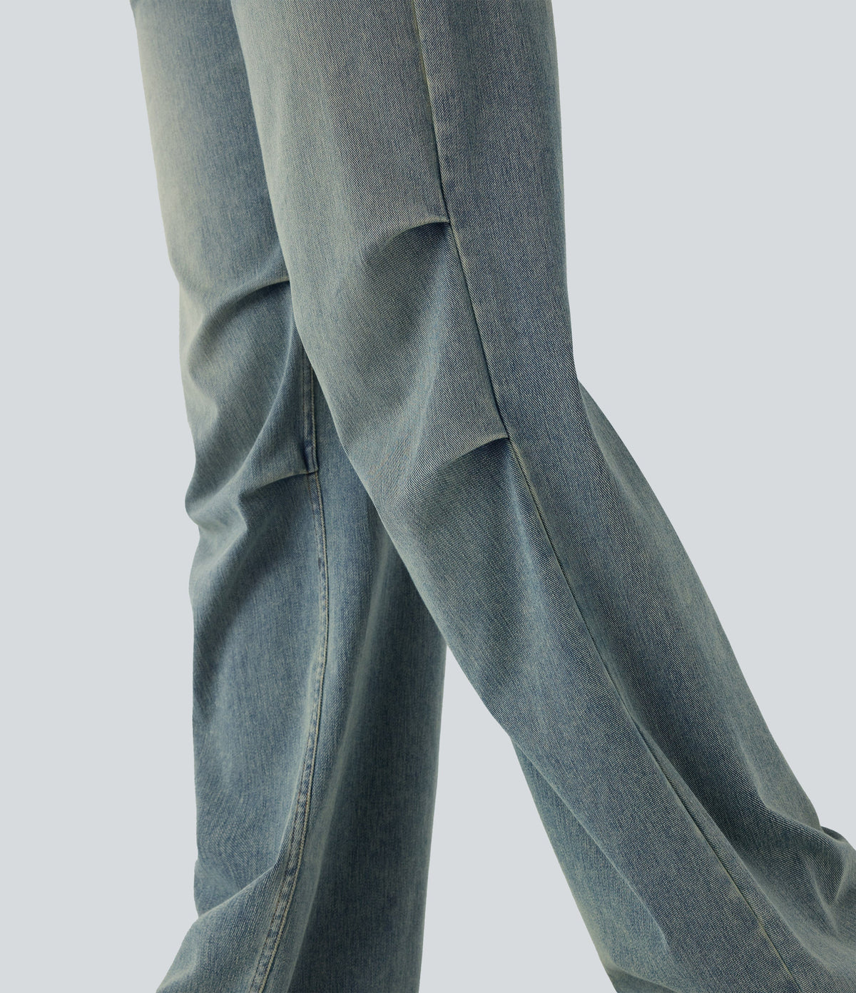 FlexTM Low Rise Adjustable Drawcord Stretchy Knit Casual Parachute Jeans with Multiple Pockets