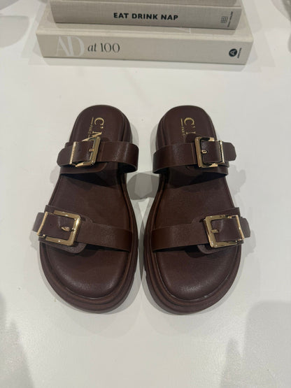 Chunky Sole Double Buckle Sandal (2 Colours)