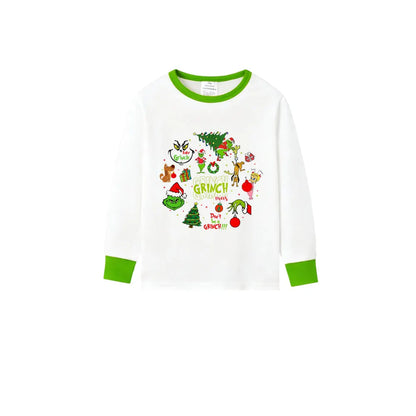 Holiday Family Christmas Pajamas Set With Cute Xmas Character Cartoon Design