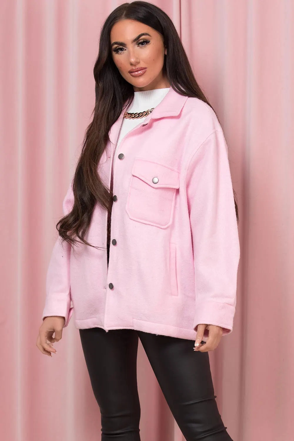 Pink Shacket Soft Touch
