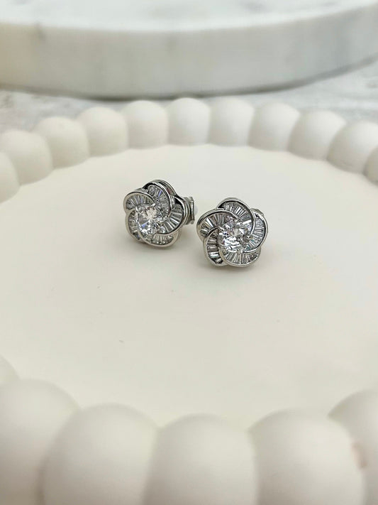 Diamonte Detail Flower clip on's