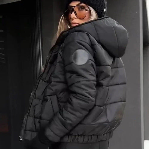 Damen lässige, warme Jacke mit Kapuze