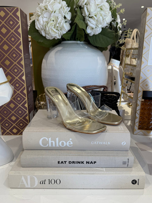 Gold Clear Heels