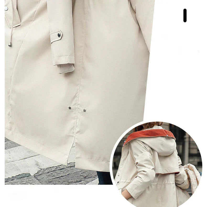 Women's winter parka with hood and fur collar