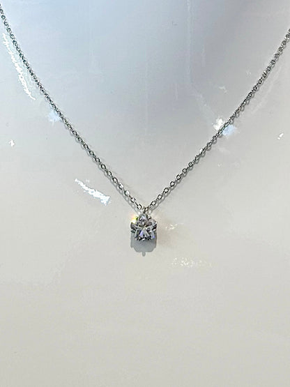 One Stone Diamonte Necklace (2 Colours)