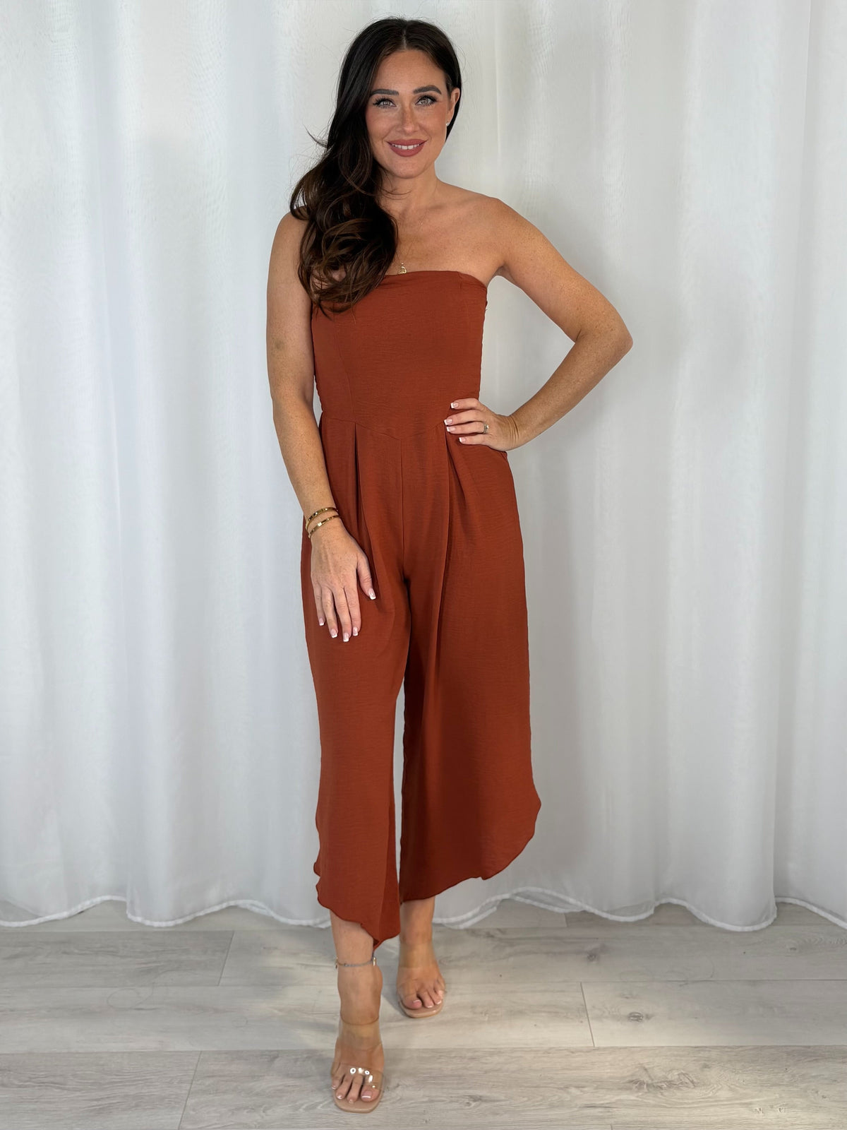 Bandeau Jumpsuit With Tapered Leg (6 Colours)