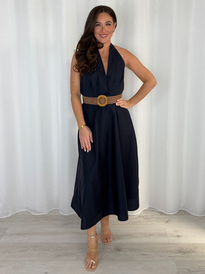 Woven Belt Strap Midi Dress (5 Colours)