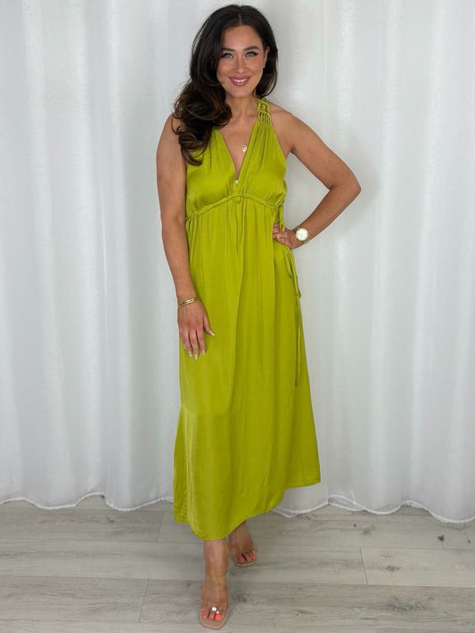 Cinched In Waist Back Rope Detail Dress (2 Colours)